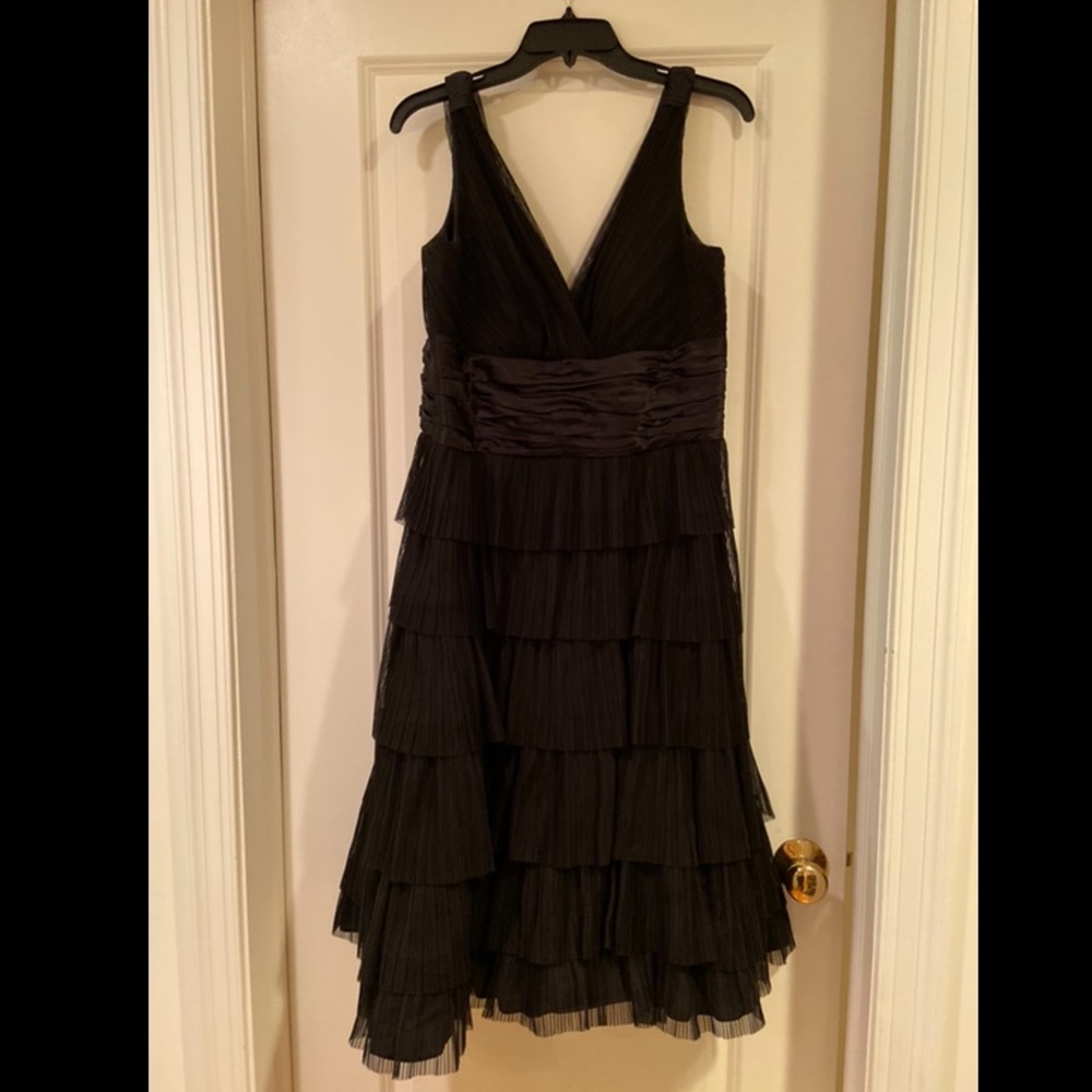 Tiered tulle midi black maggy London dress 14